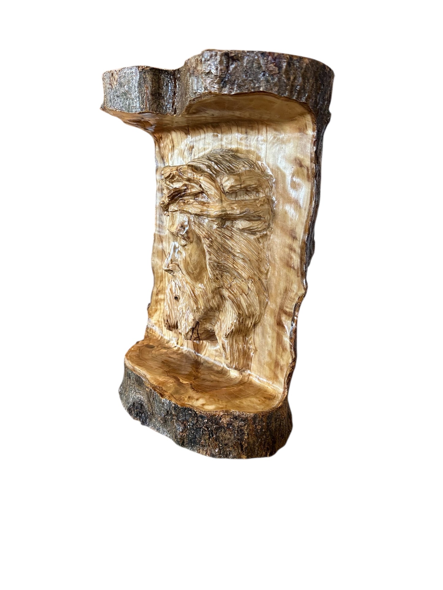 Jesus Carved into the olive tree
