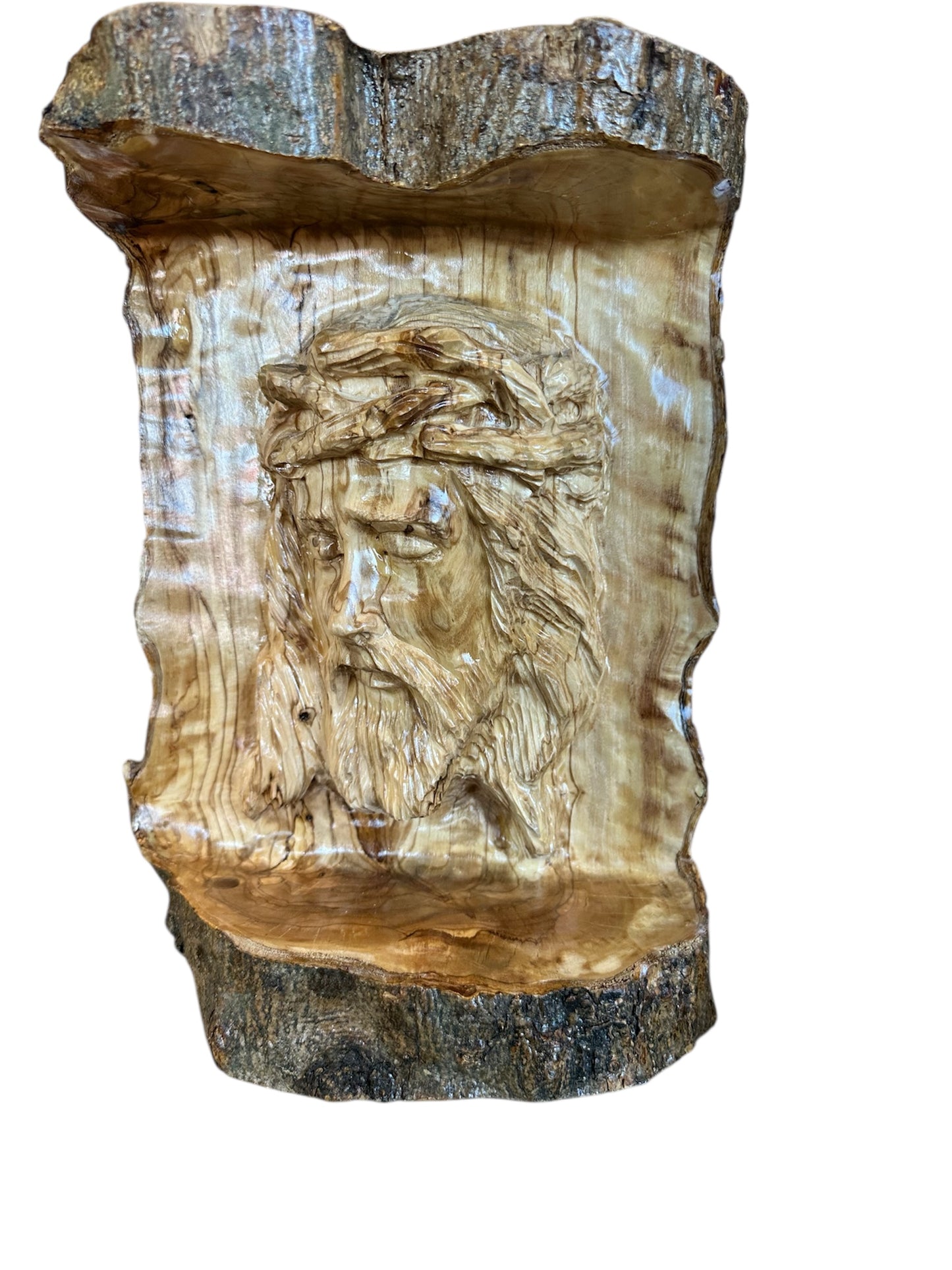 Jesus Carved into the olive tree