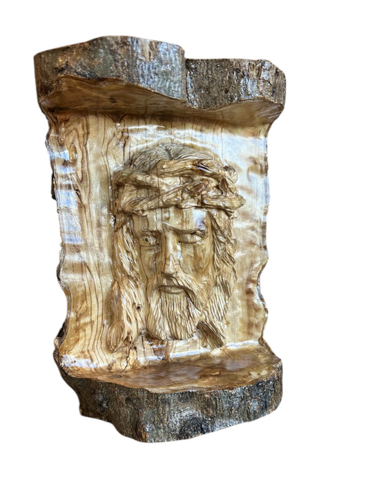 Jesus Carved into the olive tree